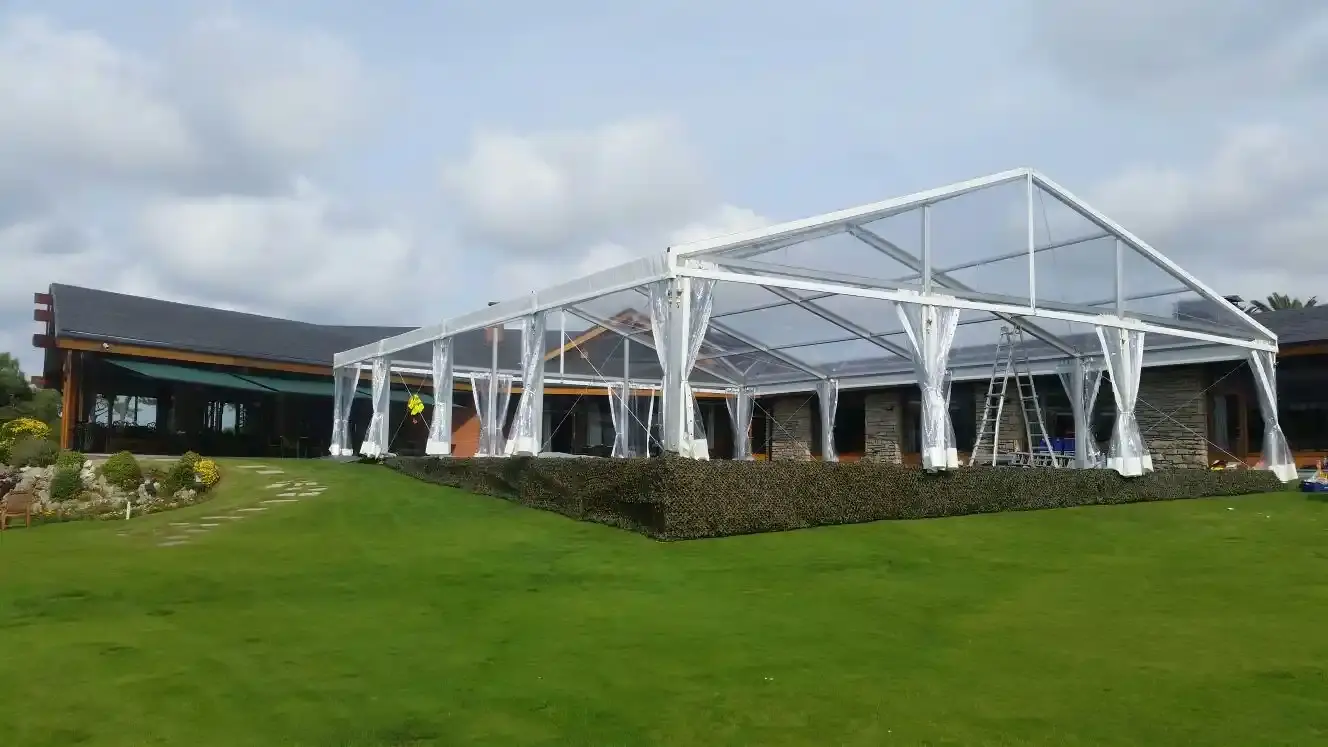 carpa lona tensada transparente